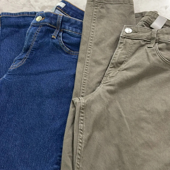 H&M skinny jeans pants size 8 blue and size 29 green (2 pair bundle) - Picture 14 of 16